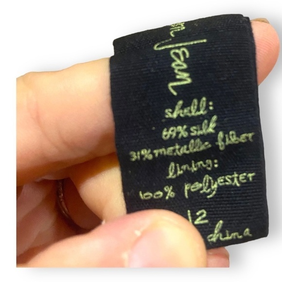 London Jean Intermix Metallic Silk Blend Skirt Sz 12 Large - Picture 4 of 5